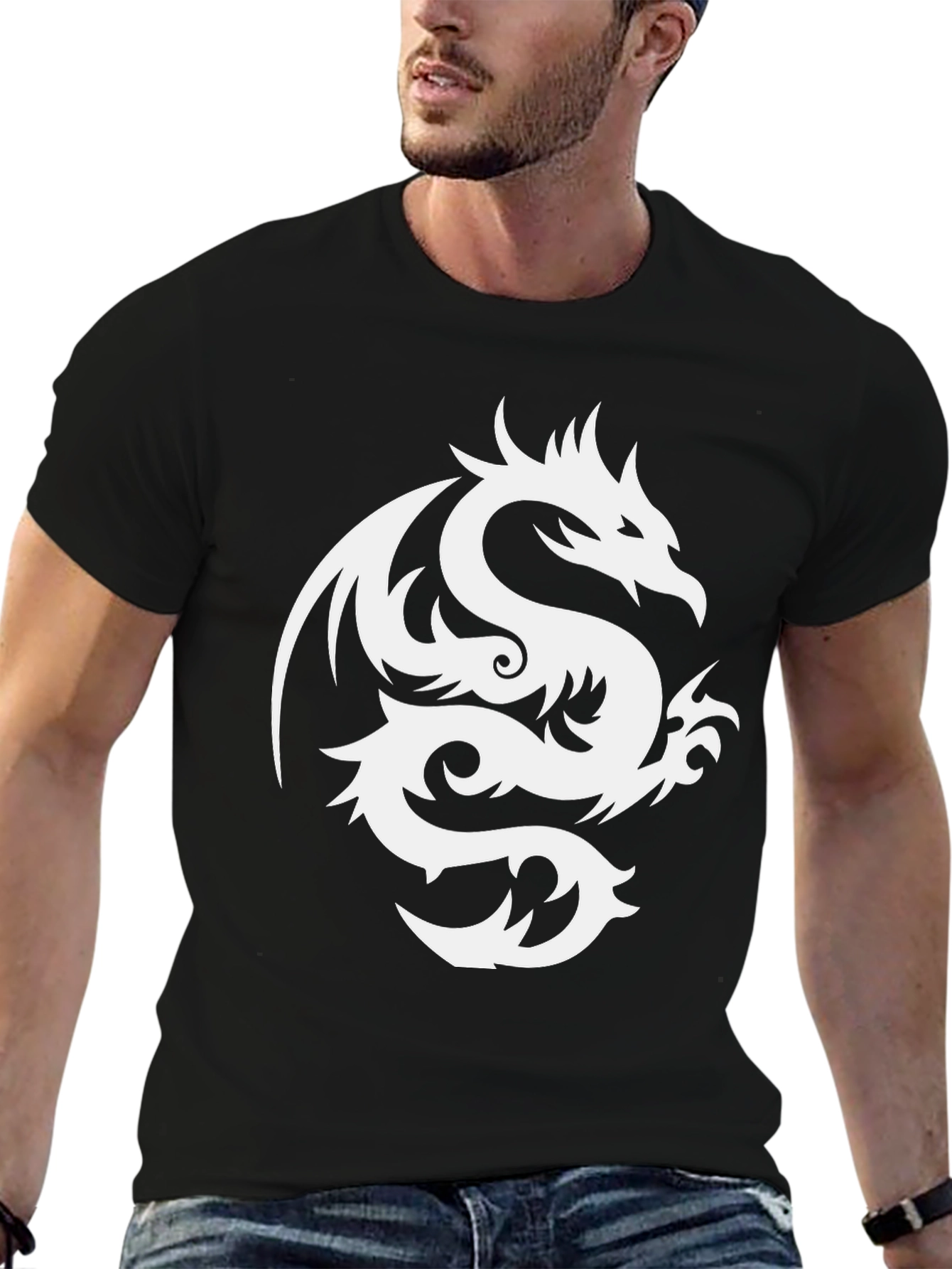 Dragon Graphic Tee - Stylish Black T-Shirt