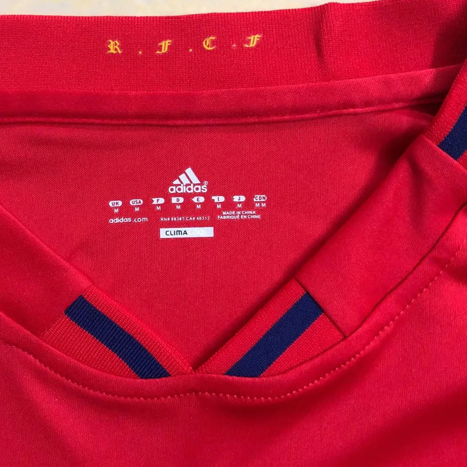2010 Spain Home Red Retro Soccer Jersey Detail 3