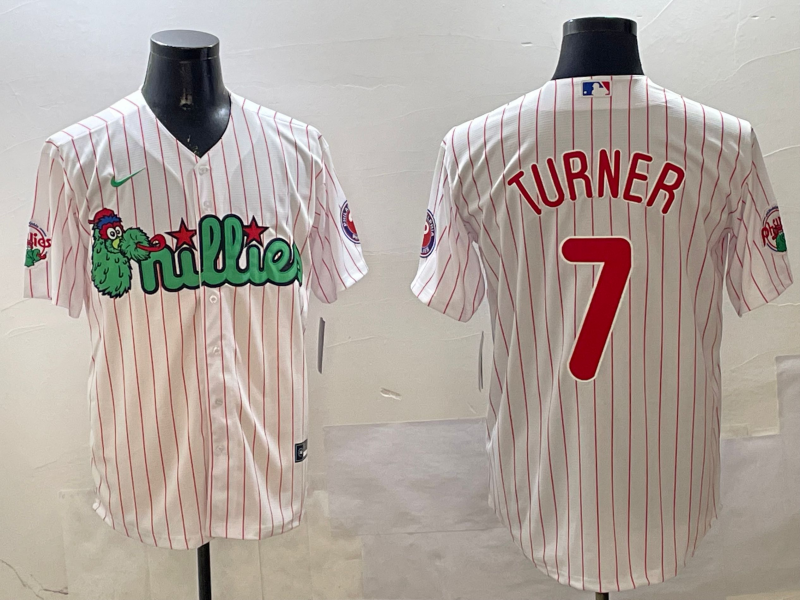 Men's Philadelphia Phillies Trea Turner #7 White Replica Team Jerseys