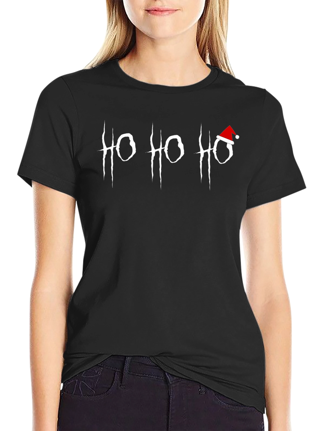 Ho Ho Ho Graphic Tee - Gothic Holiday Style
