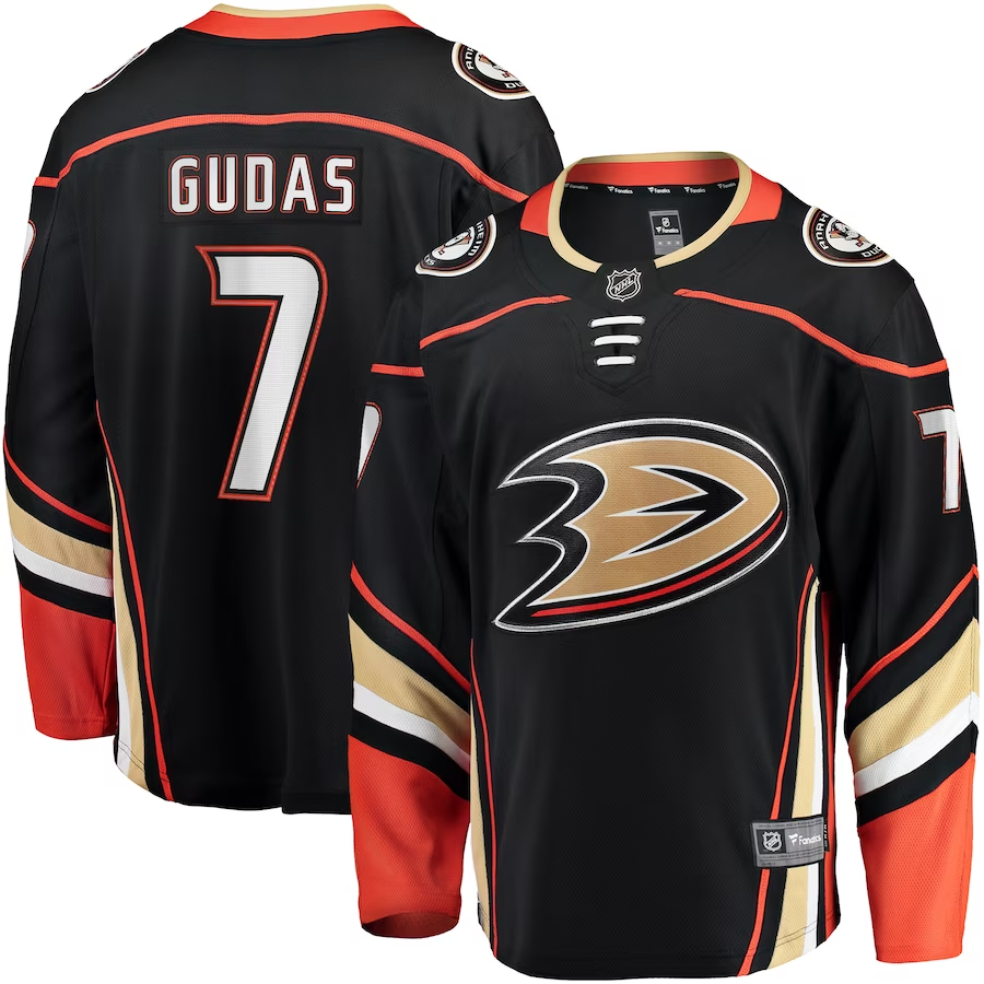 Men's Anaheim Ducks Radko Gudas #7 Black Home Breakaway Jerseys