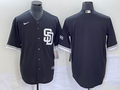 Men's San Diego Padres Black Replica Blank Jerseys
