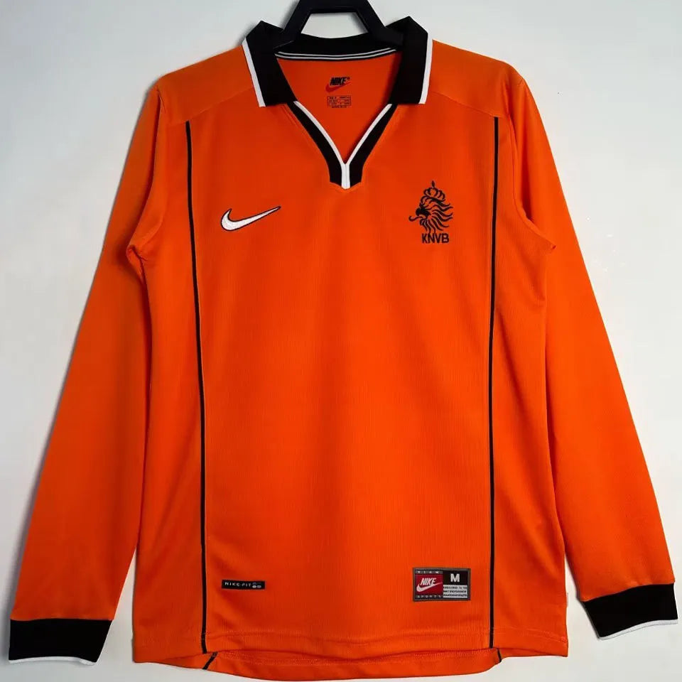 1998 NL Home Orange Long Sleeve Retro Soccer Jersey Front