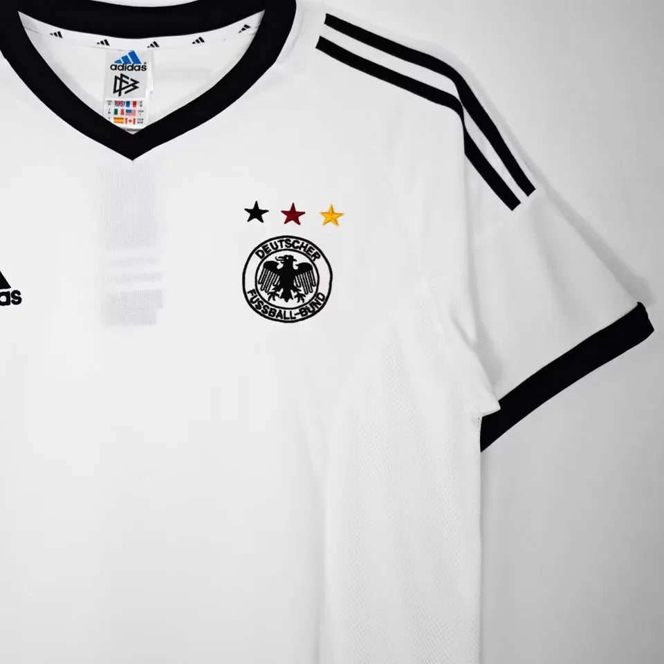 2002/03 Germany Home White Retro Soccer Jersey Detail 4