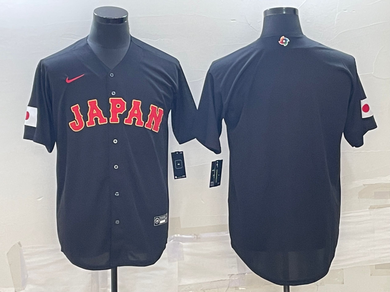 Men's 2023 World Baseball Classic Japan Black Blank Jerseys