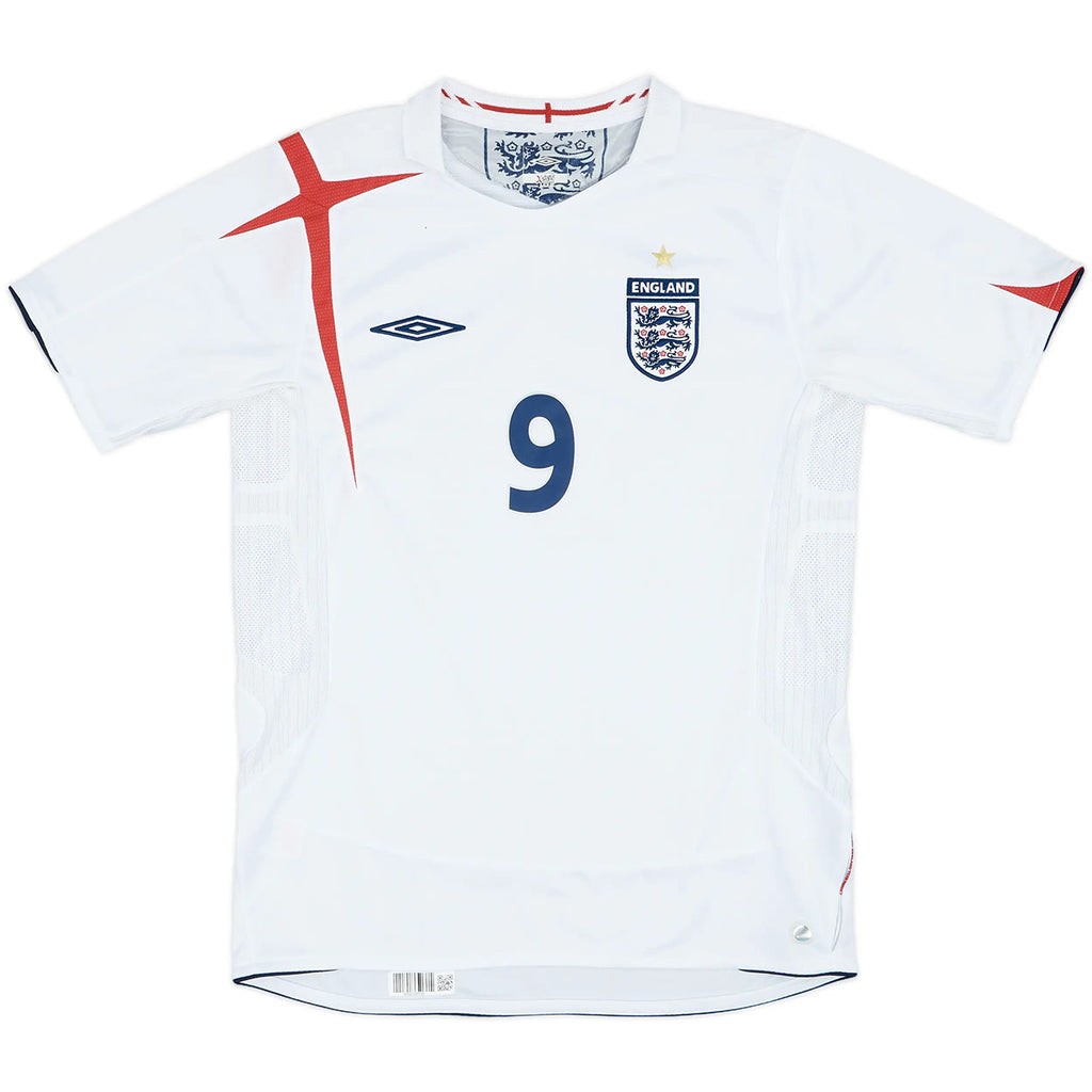 Rooney #9 Retro England Home Jersey World Cup 2006 Back