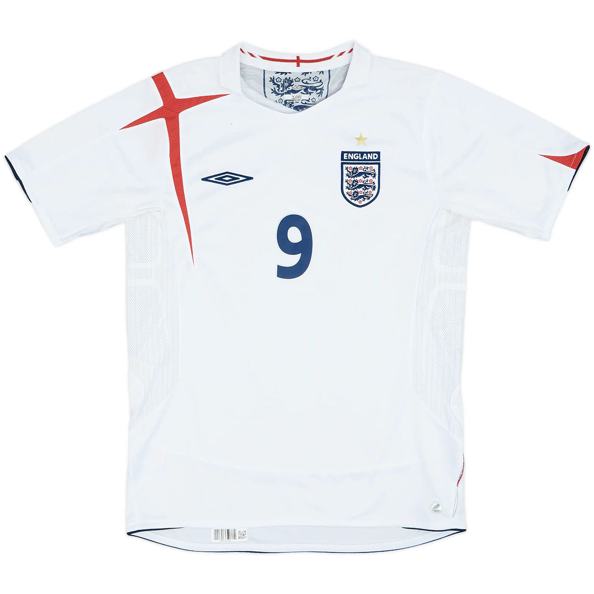 Rooney #9 Retro England Home Jersey World Cup 2006 Back