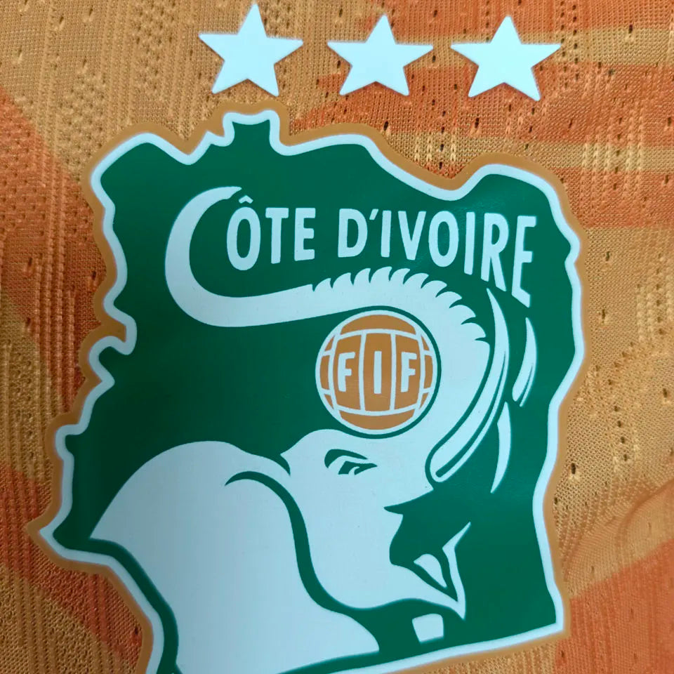 2025 Ivory Coast Home Orange Player Version Jersey Detail 1