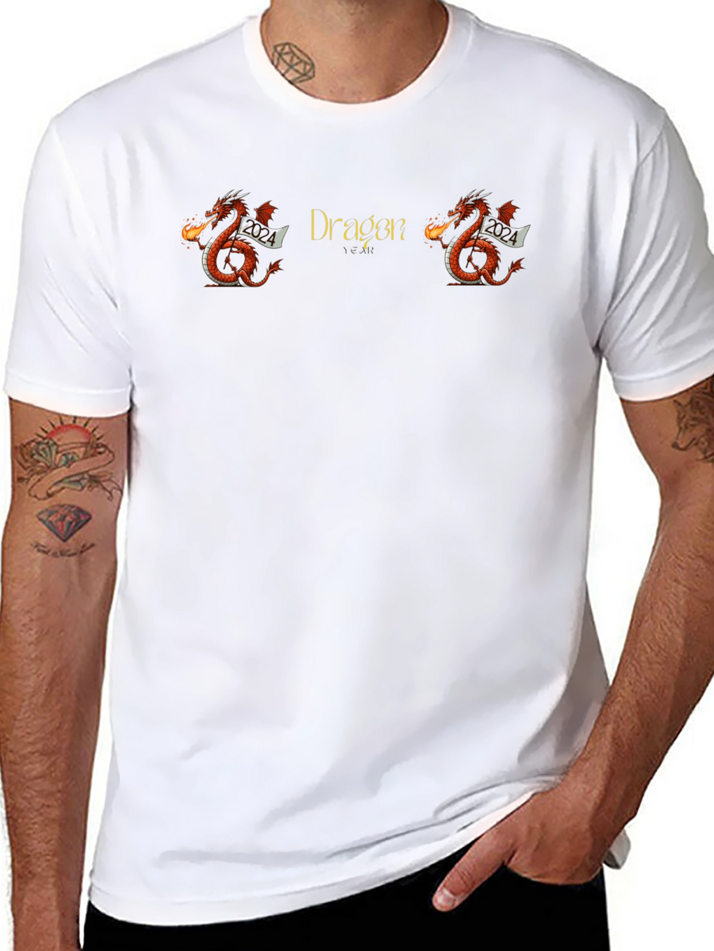 Dragon Graphic Print Black T-Shirt