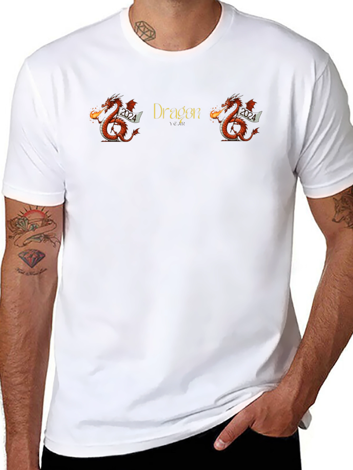 Dragon Graphic Print Black T-Shirt