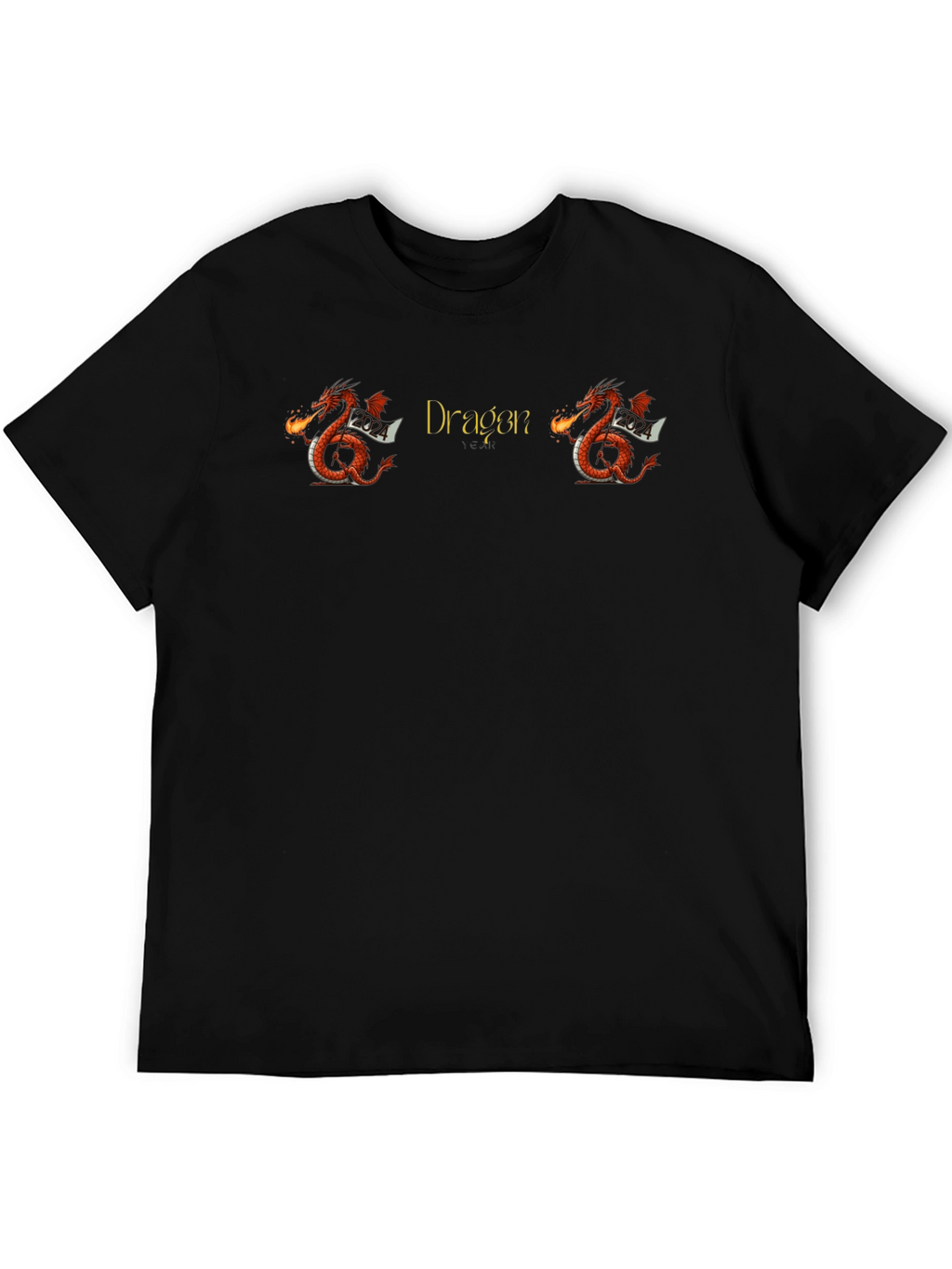 Dragon Graphic Print Black T-Shirt