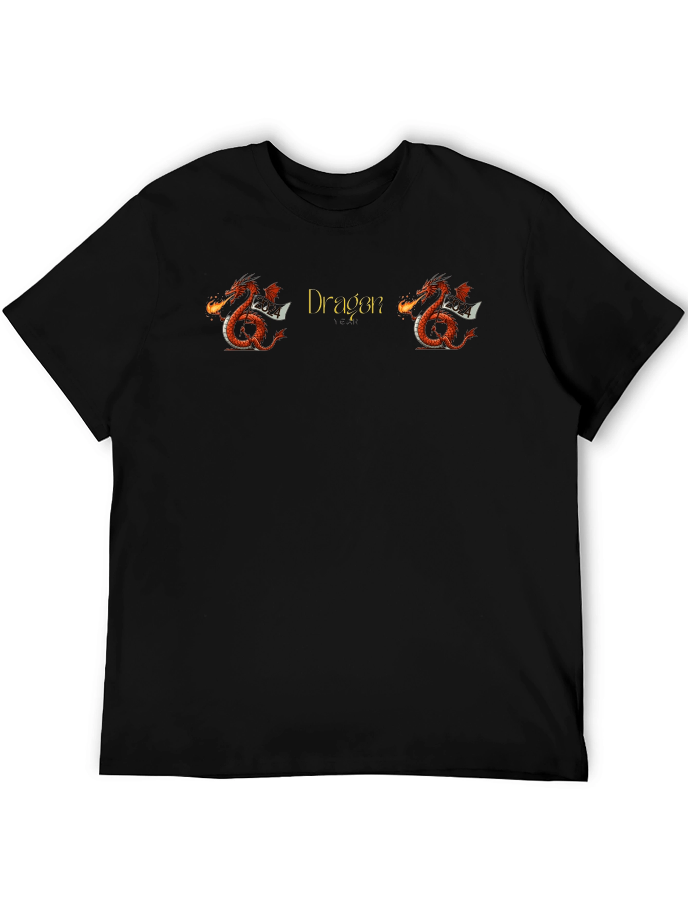 Dragon Graphic Print Black T-Shirt