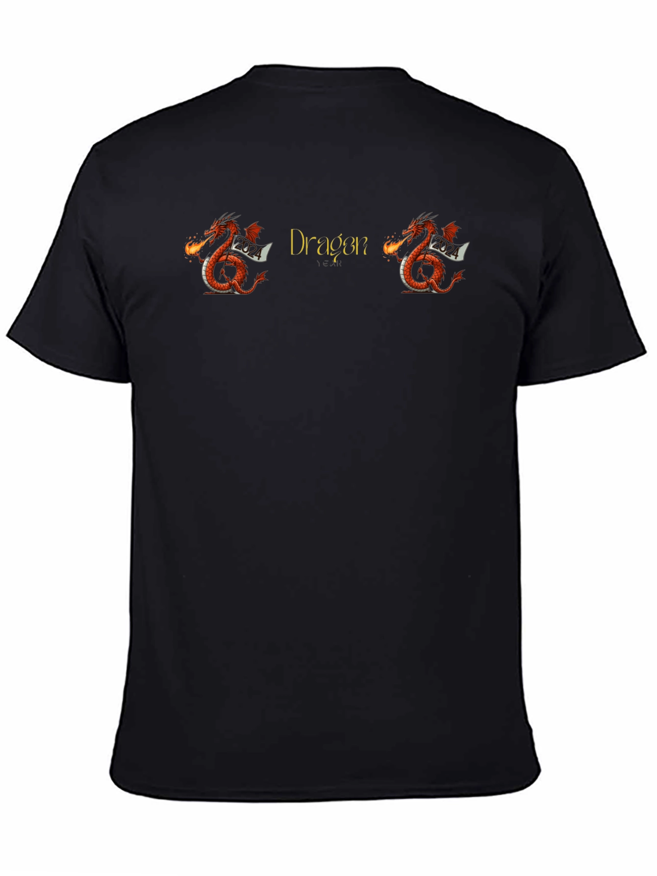 Dragon Graphic Print Black T-Shirt
