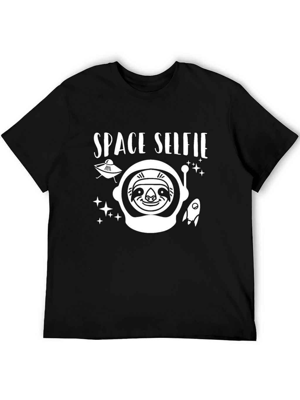 Space Selfie Sloth Graphic T-Shirt