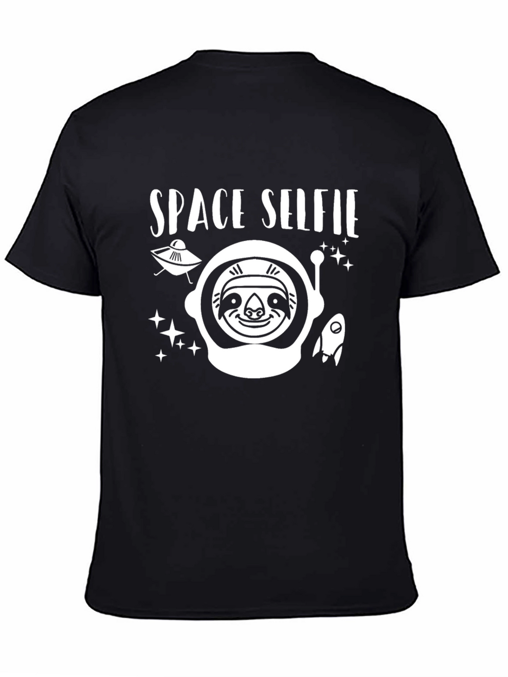 Space Selfie Sloth Graphic T-Shirt