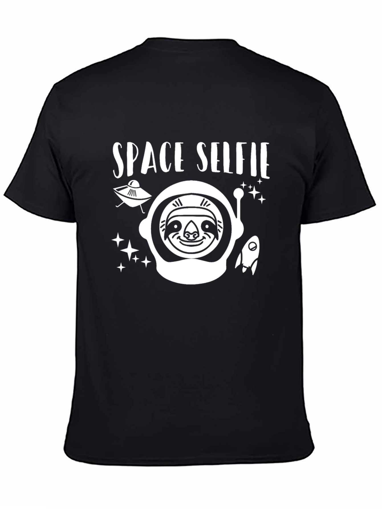 Space Selfie Sloth Graphic T-Shirt