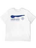 Ameland Island Compass Tee - Black Cotton Shirt