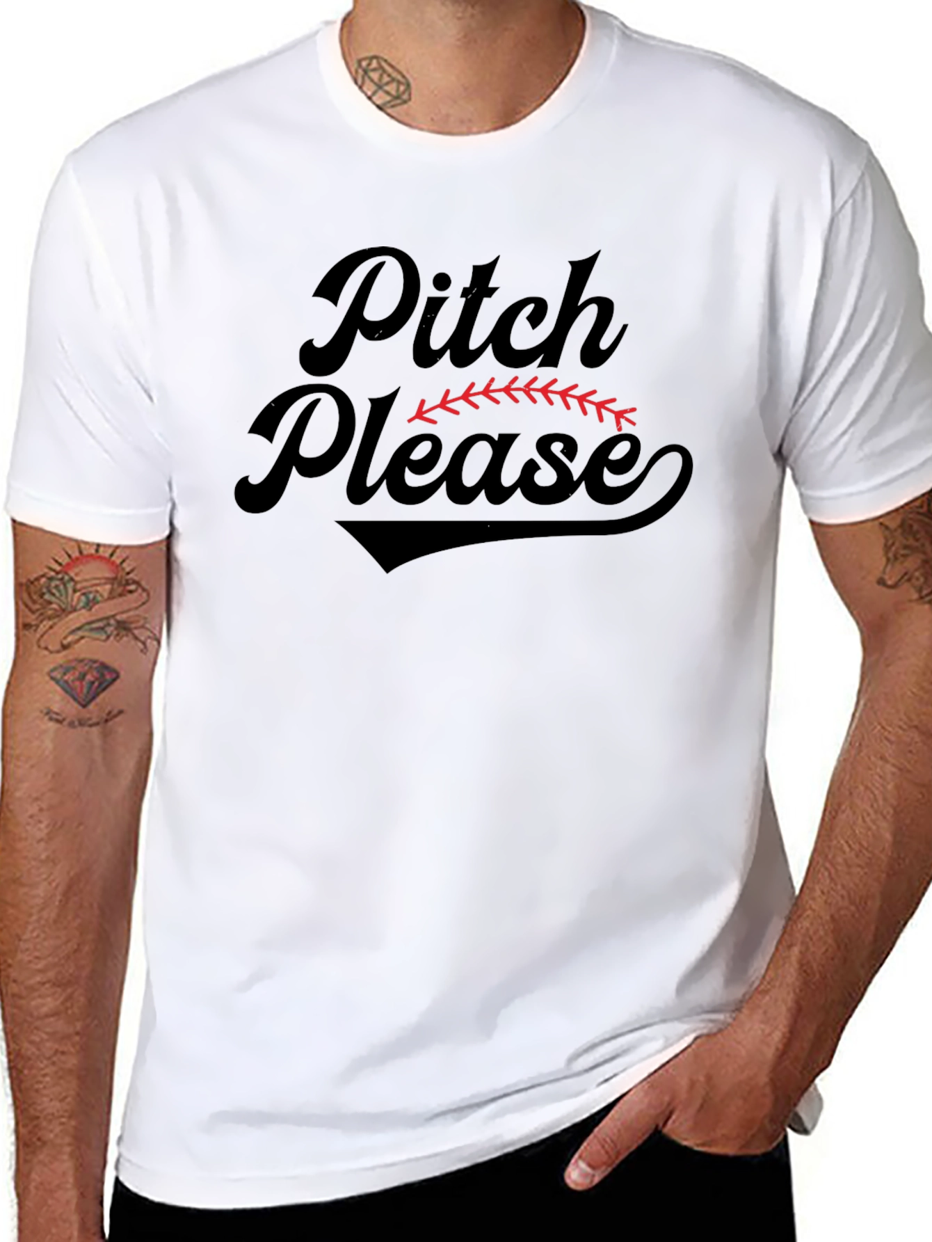 Pitch Please Baseball Graphic T-Shirt