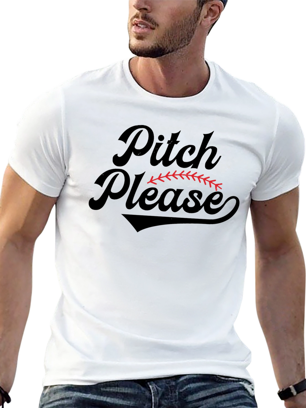Pitch Please Baseball Graphic T-Shirt