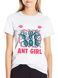 Crazy Ant Girl Graphic Tee - Novelty Womens T-Shirt