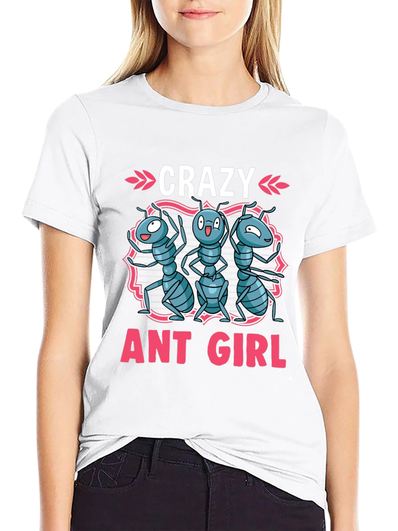 Crazy Ant Girl Graphic Tee - Novelty Womens T-Shirt