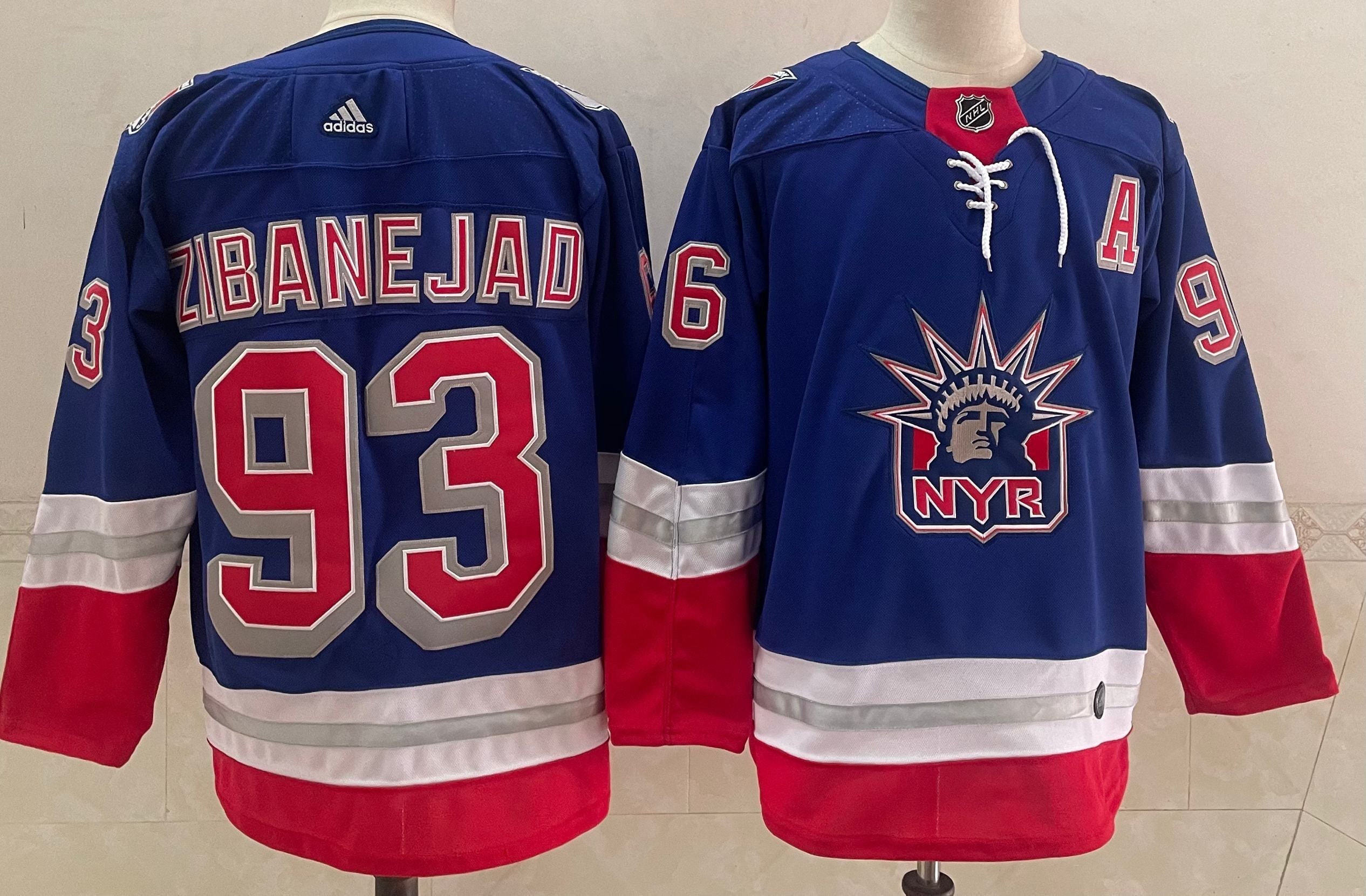 Men's New York Rangers Mika Zibanejad #93 Blue Player Game Jerseys