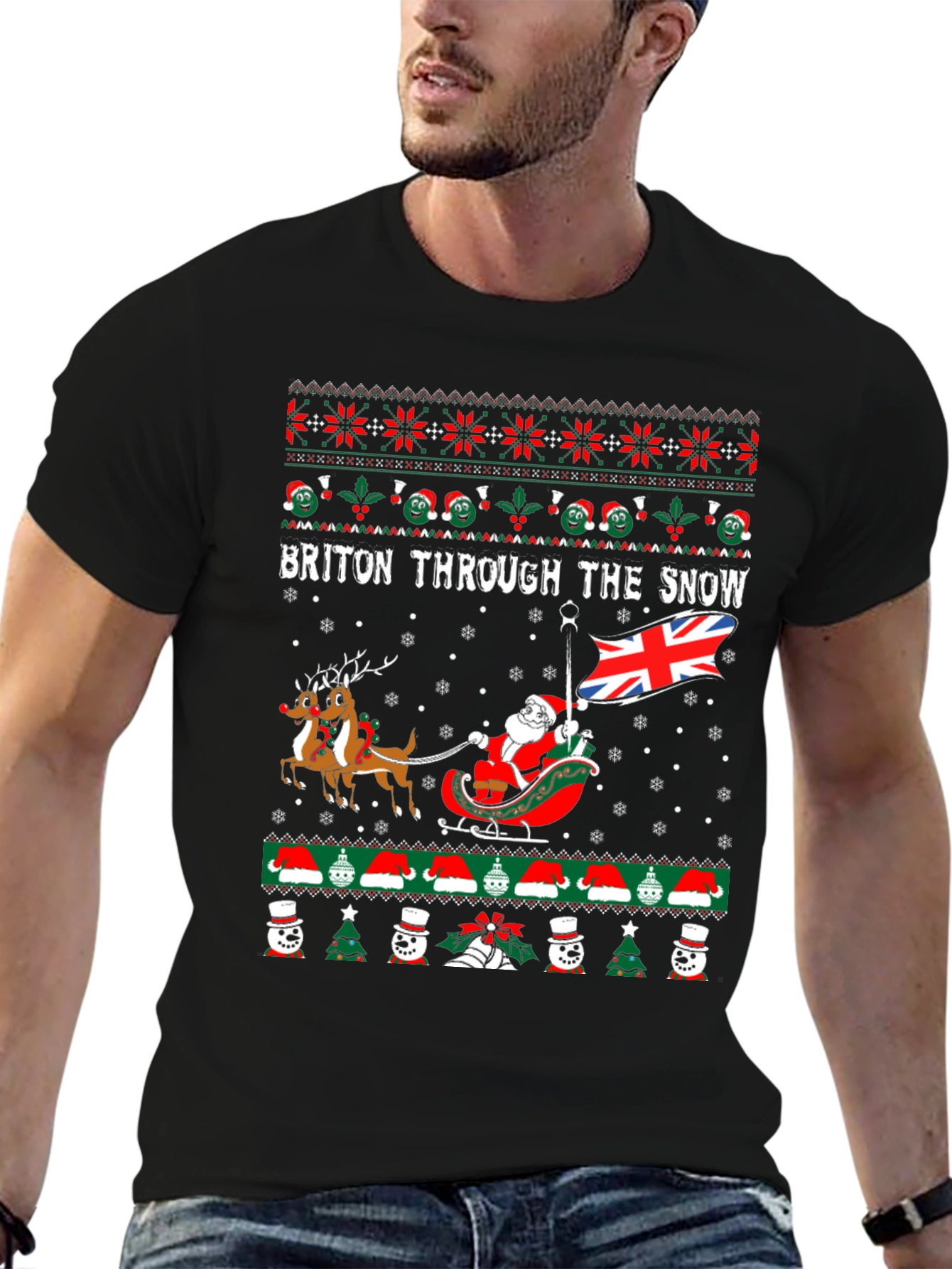 Briton Through the Snow Christmas T-Shirt