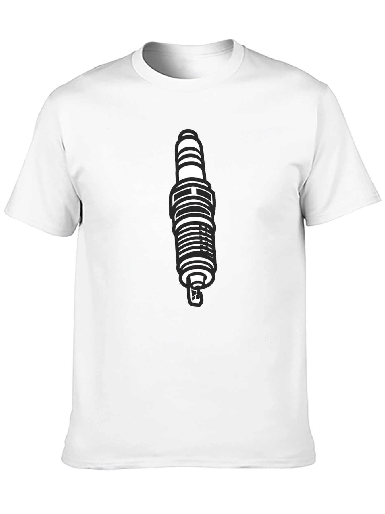 Black Spark Plug Graphic T-Shirt for Men