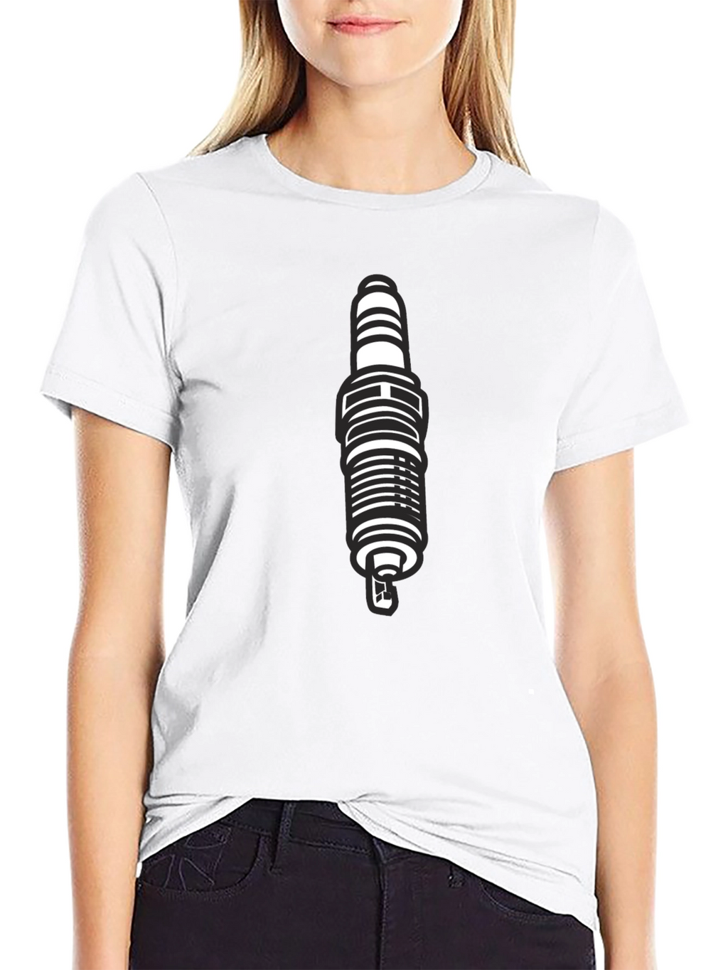 Black Spark Plug Graphic T-Shirt for Men