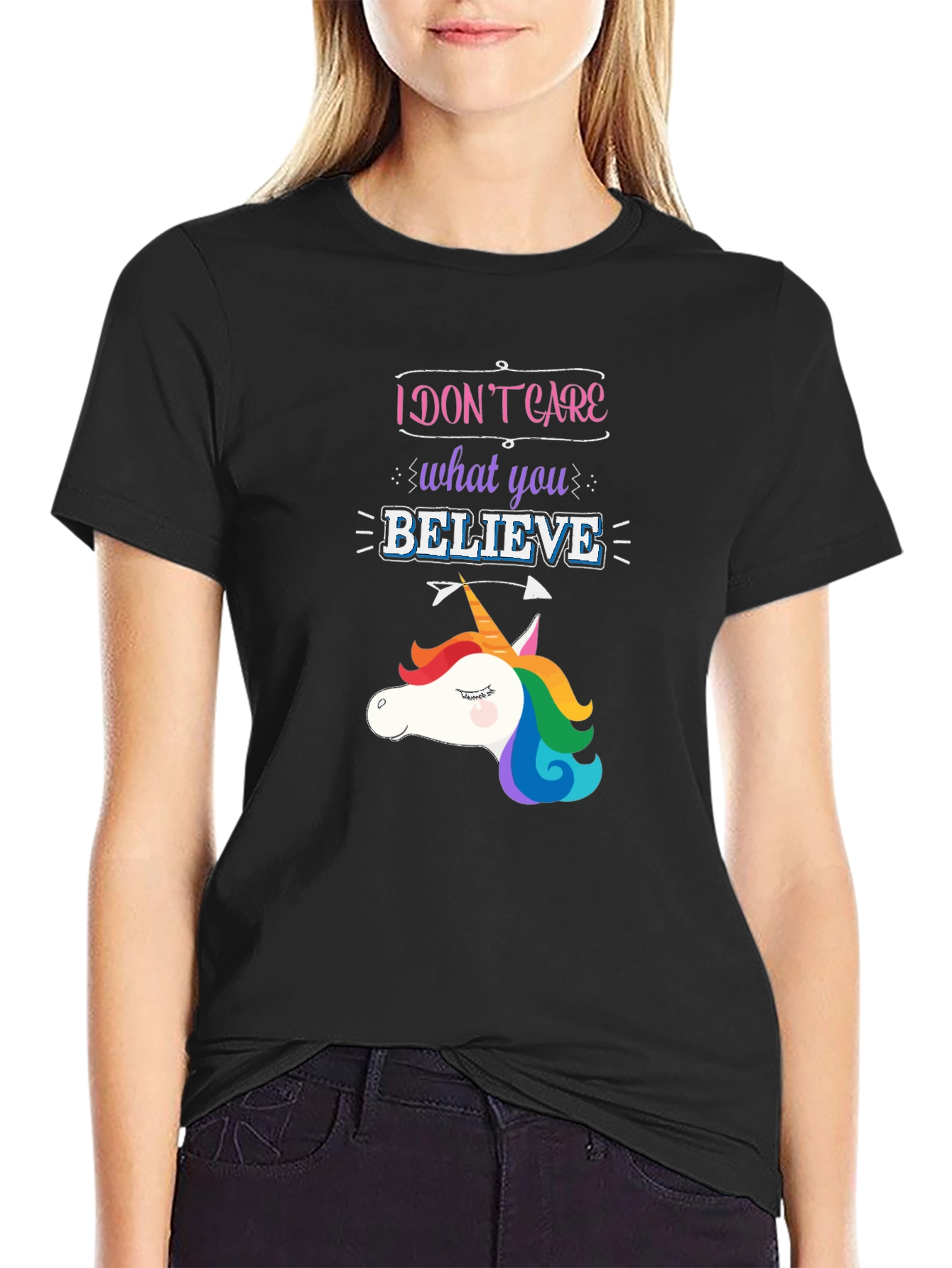 Unicorn I Dont Care Graphic Tee