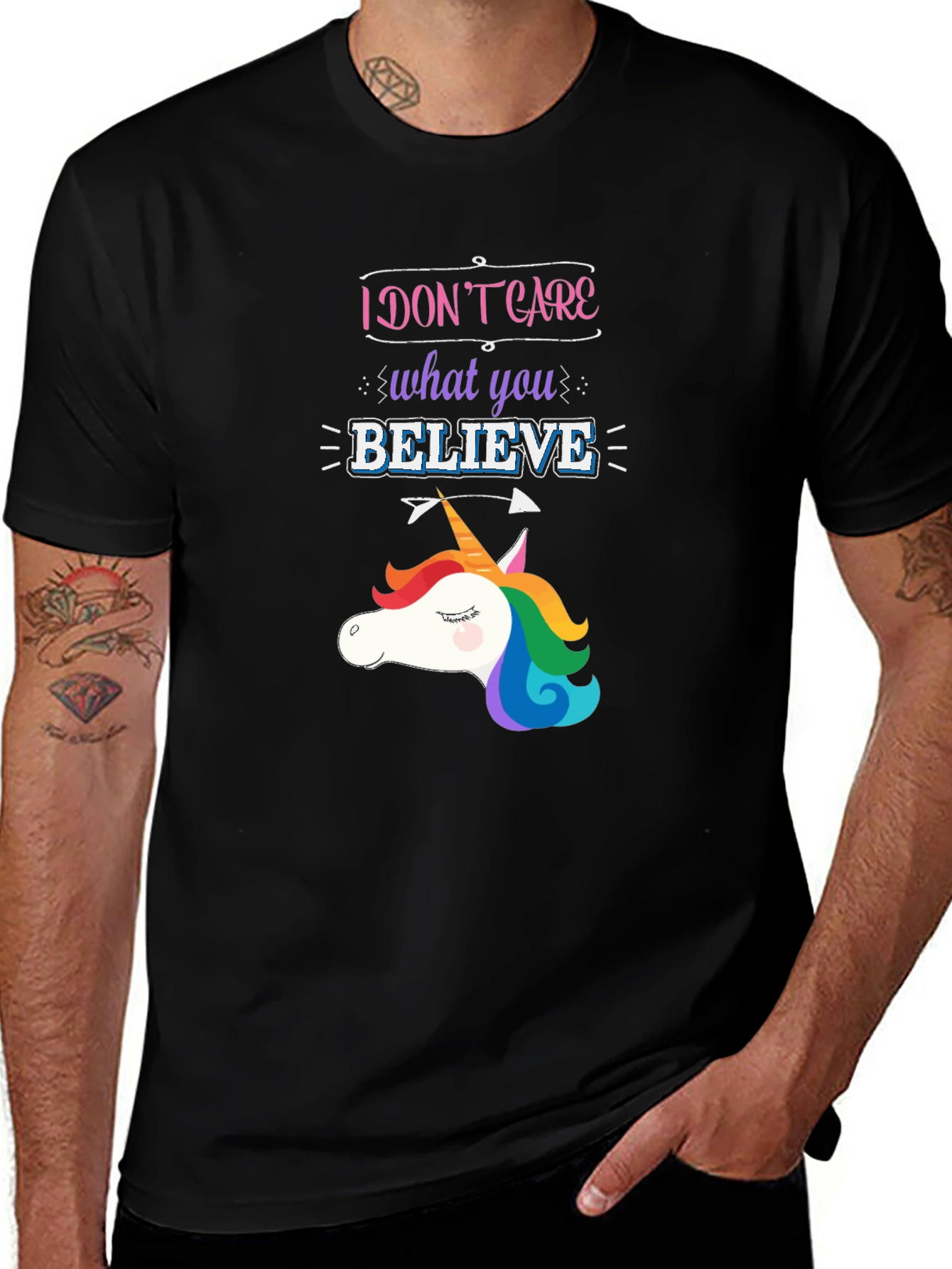Unicorn I Dont Care Graphic Tee