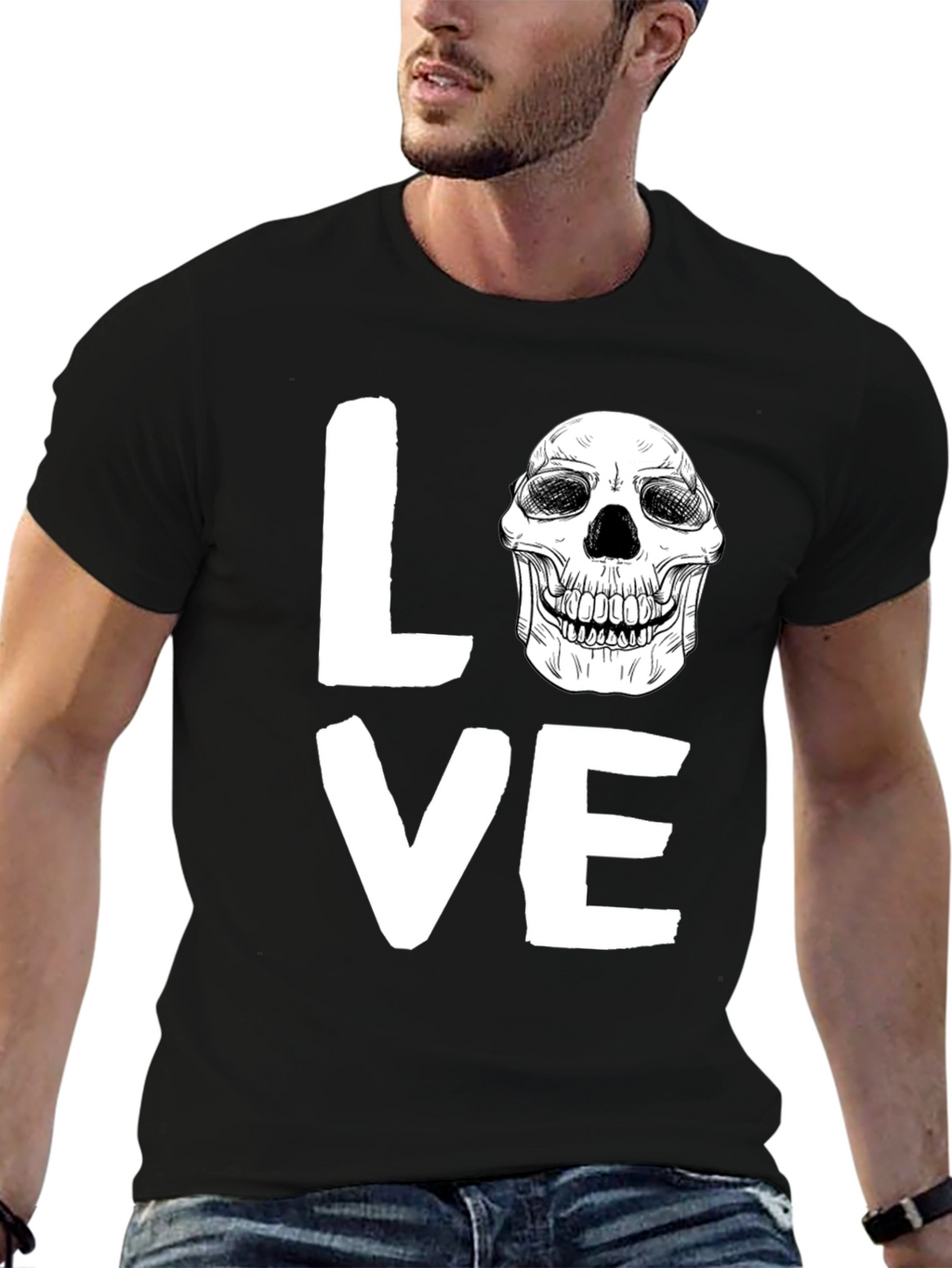 Love Skull Graphic Tee - Unique Print Design