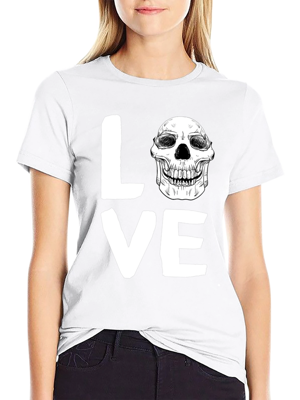 Love Skull Graphic Tee - Unique Print Design