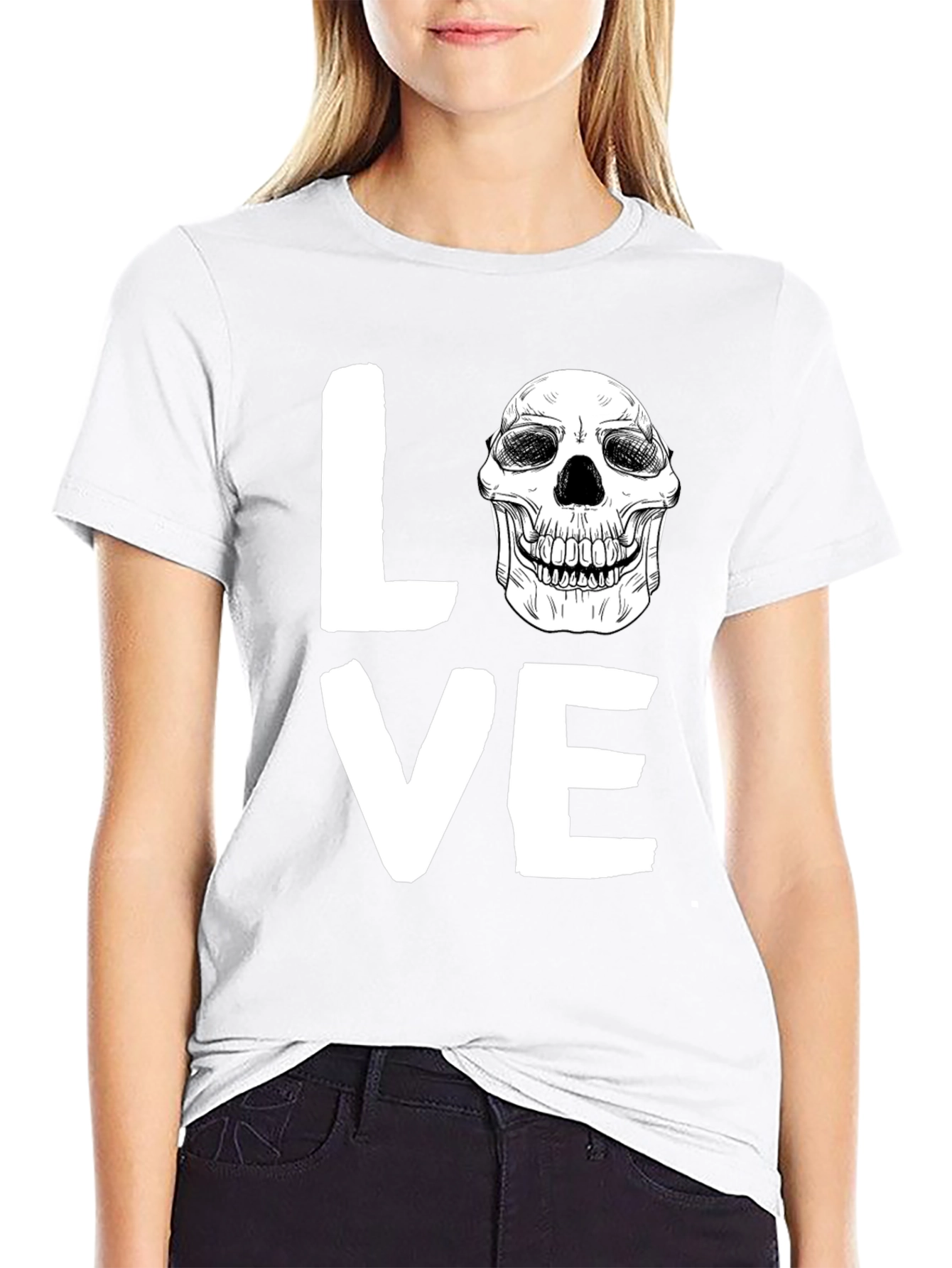 Love Skull Graphic Tee - Unique Print Design