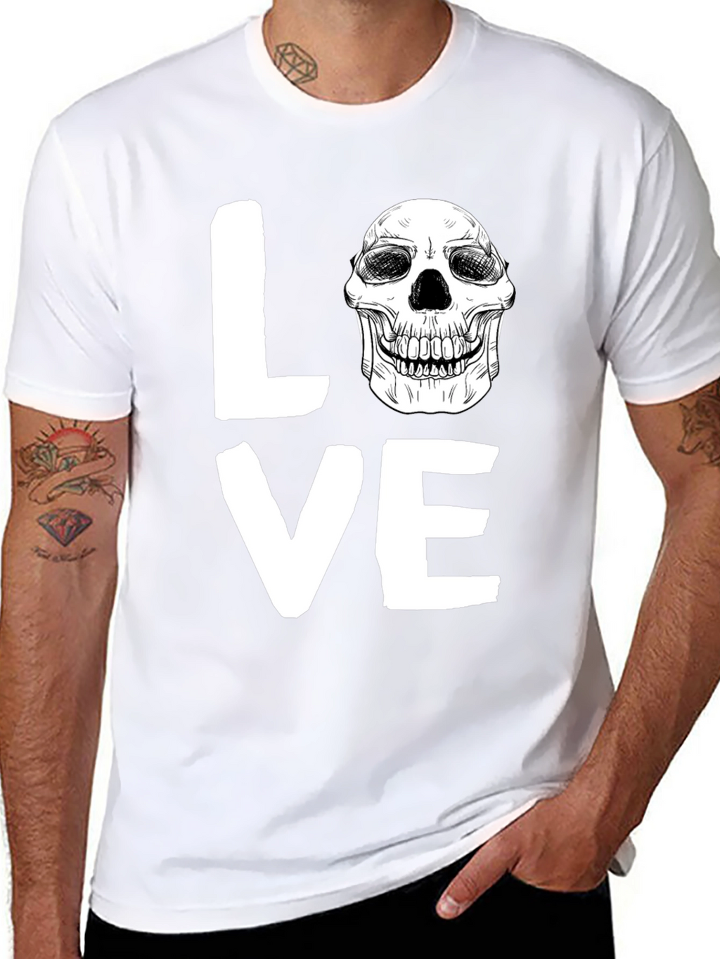 Love Skull Graphic Tee - Unique Print Design