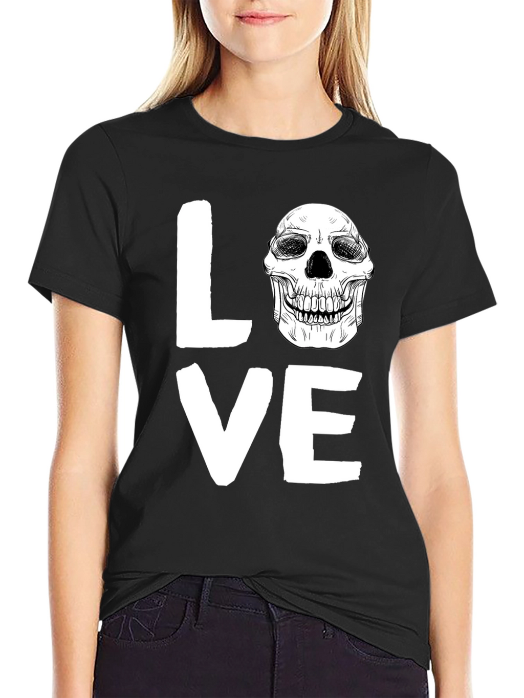 Love Skull Graphic Tee - Unique Print Design