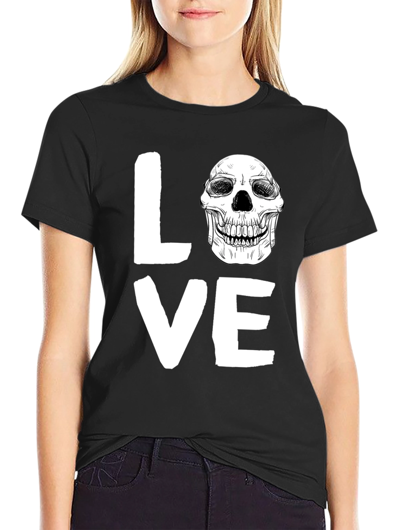 Love Skull Graphic Tee - Unique Print Design