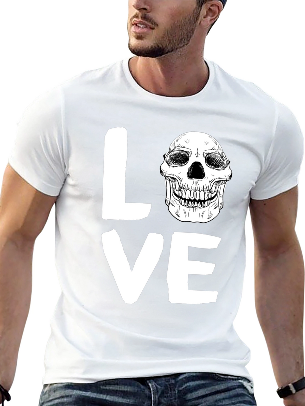 Love Skull Graphic Tee - Unique Print Design