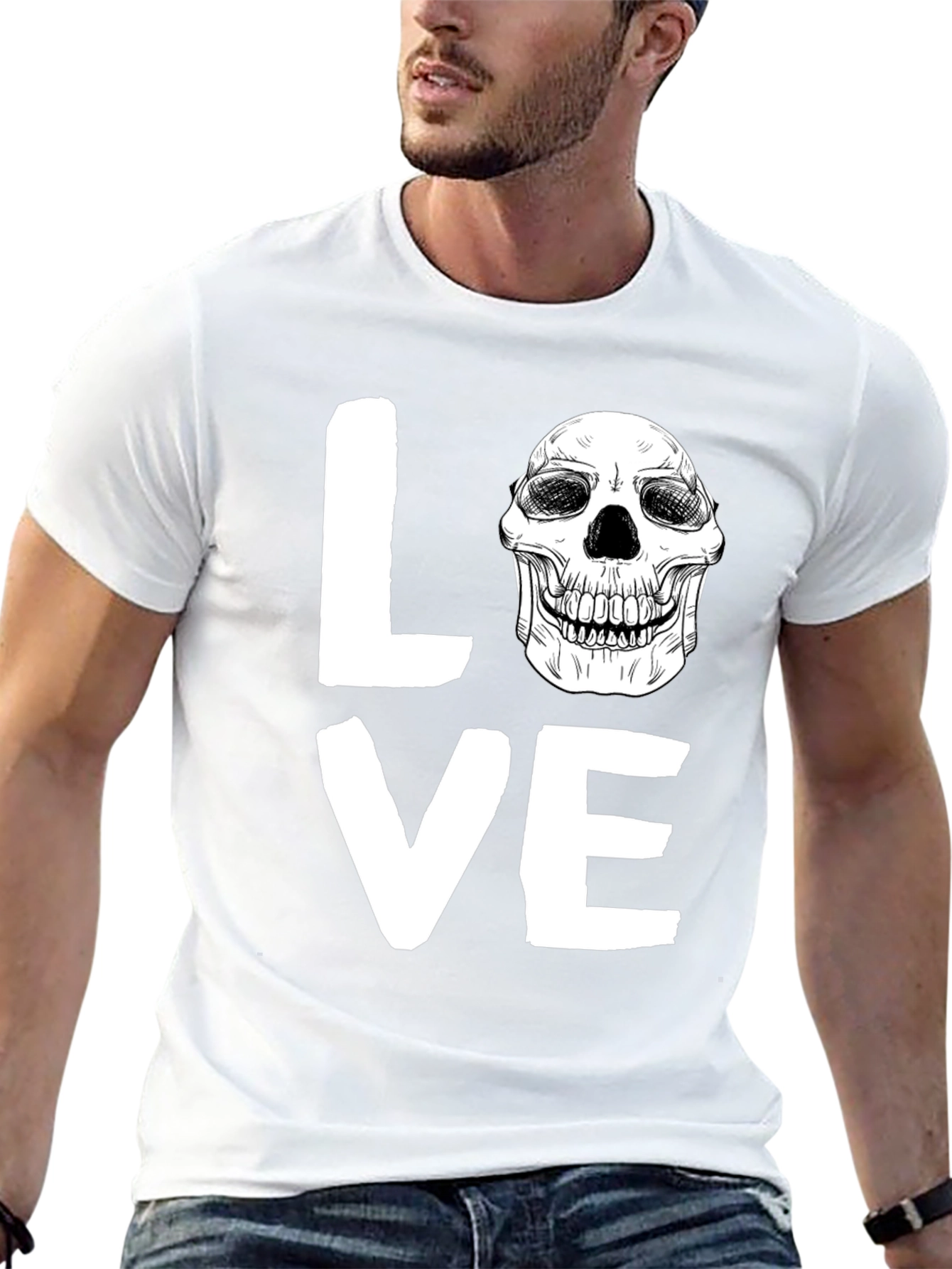 Love Skull Graphic Tee - Unique Print Design