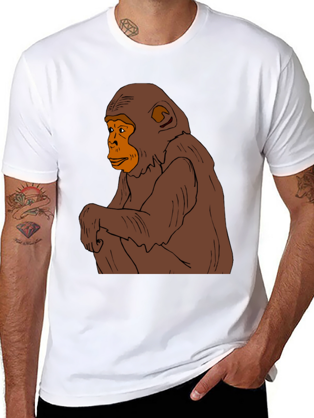 Chimpanzee Graphic Tee - Mens Black T-Shirt