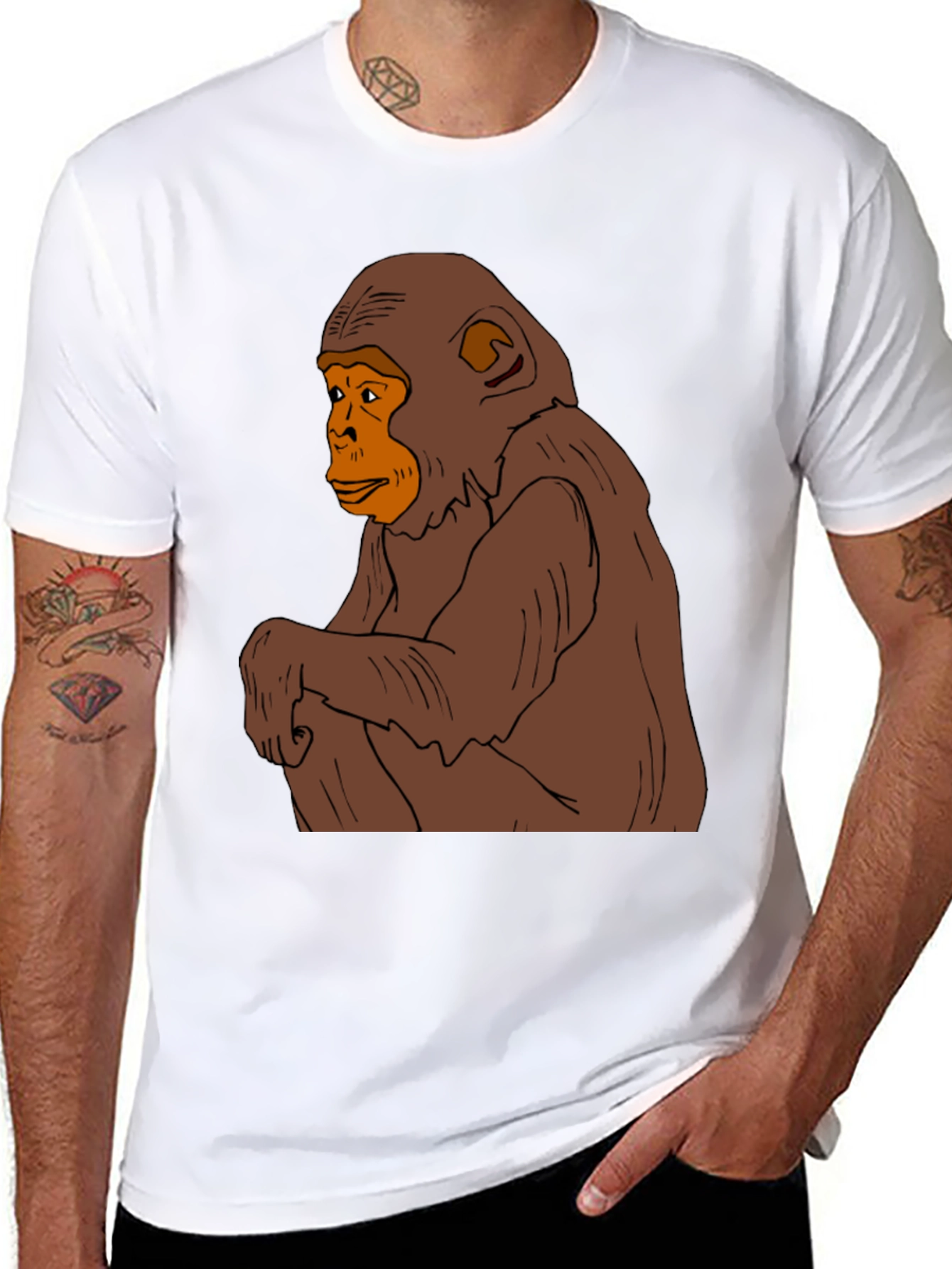 Chimpanzee Graphic Tee - Mens Black T-Shirt