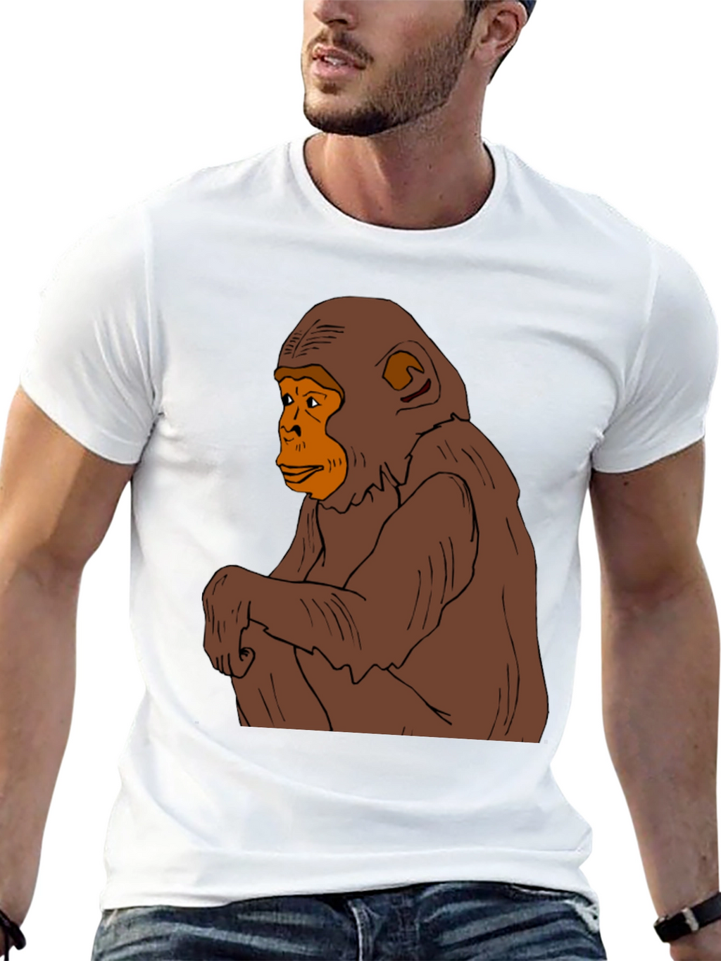 Chimpanzee Graphic Tee - Mens Black T-Shirt