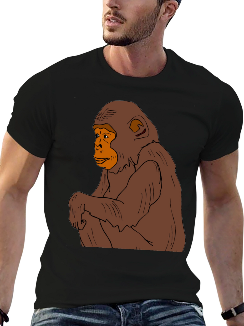 Chimpanzee Graphic Tee - Mens Black T-Shirt
