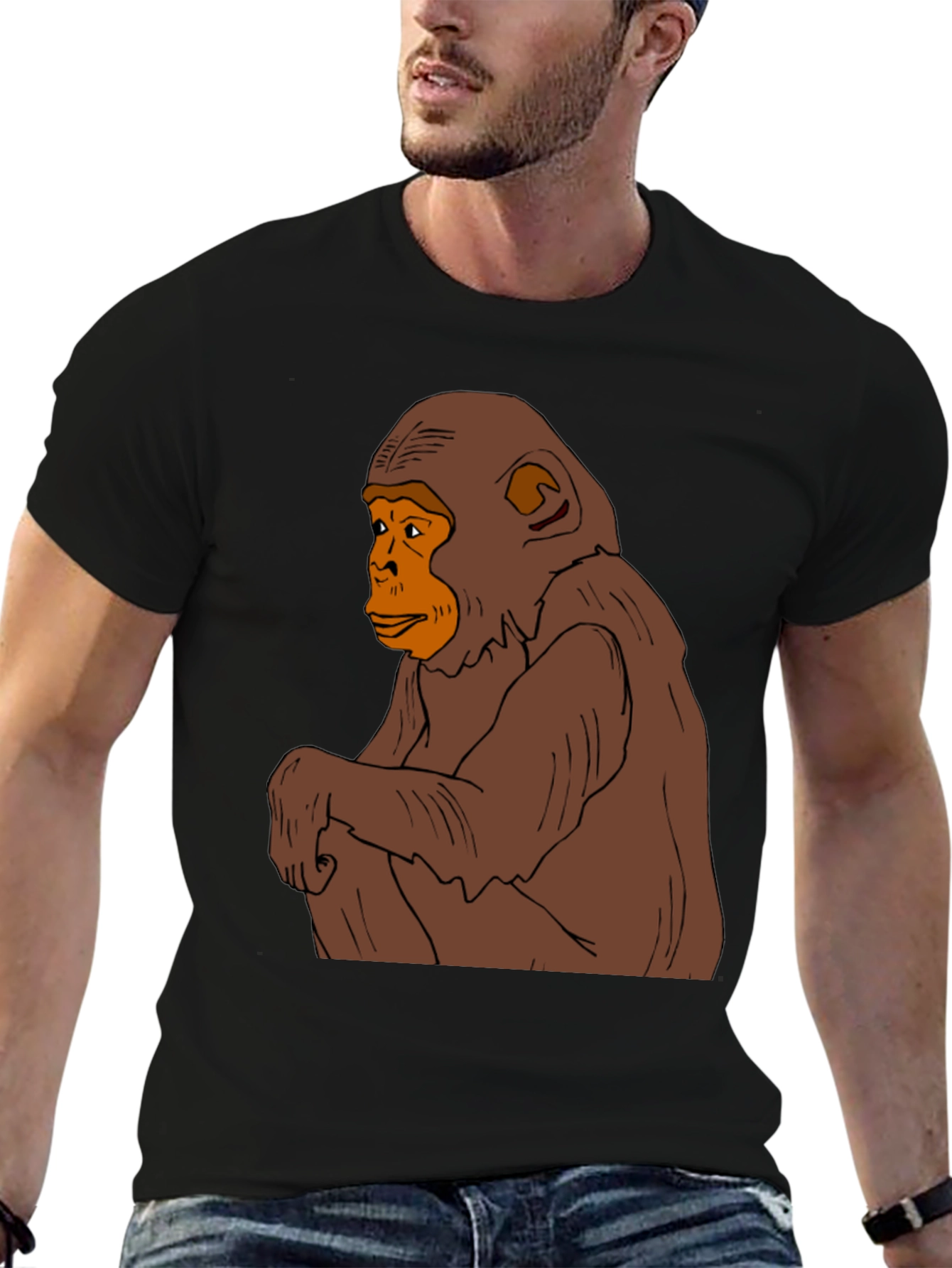 Chimpanzee Graphic Tee - Mens Black T-Shirt