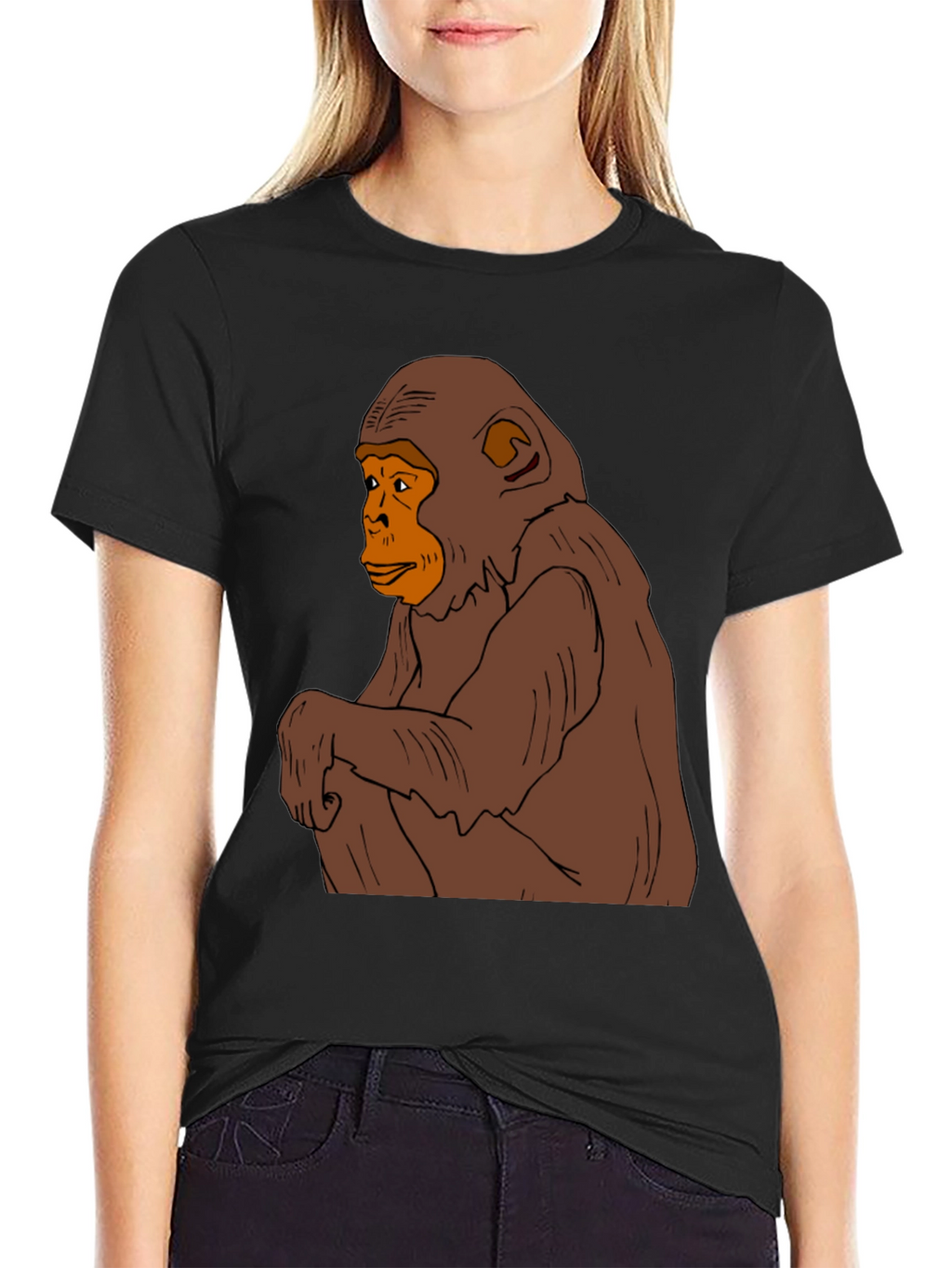 Chimpanzee Graphic Tee - Mens Black T-Shirt