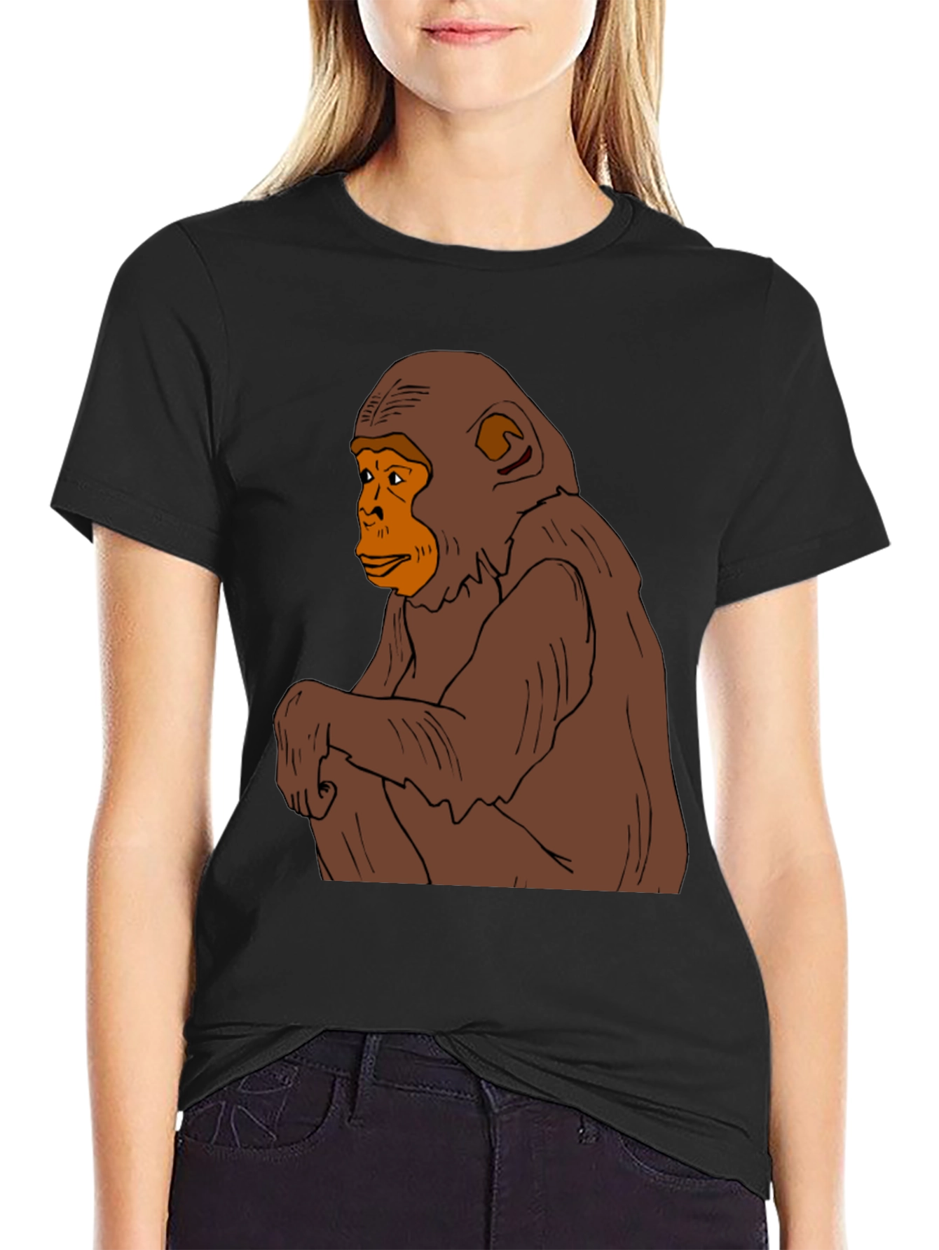 Chimpanzee Graphic Tee - Mens Black T-Shirt