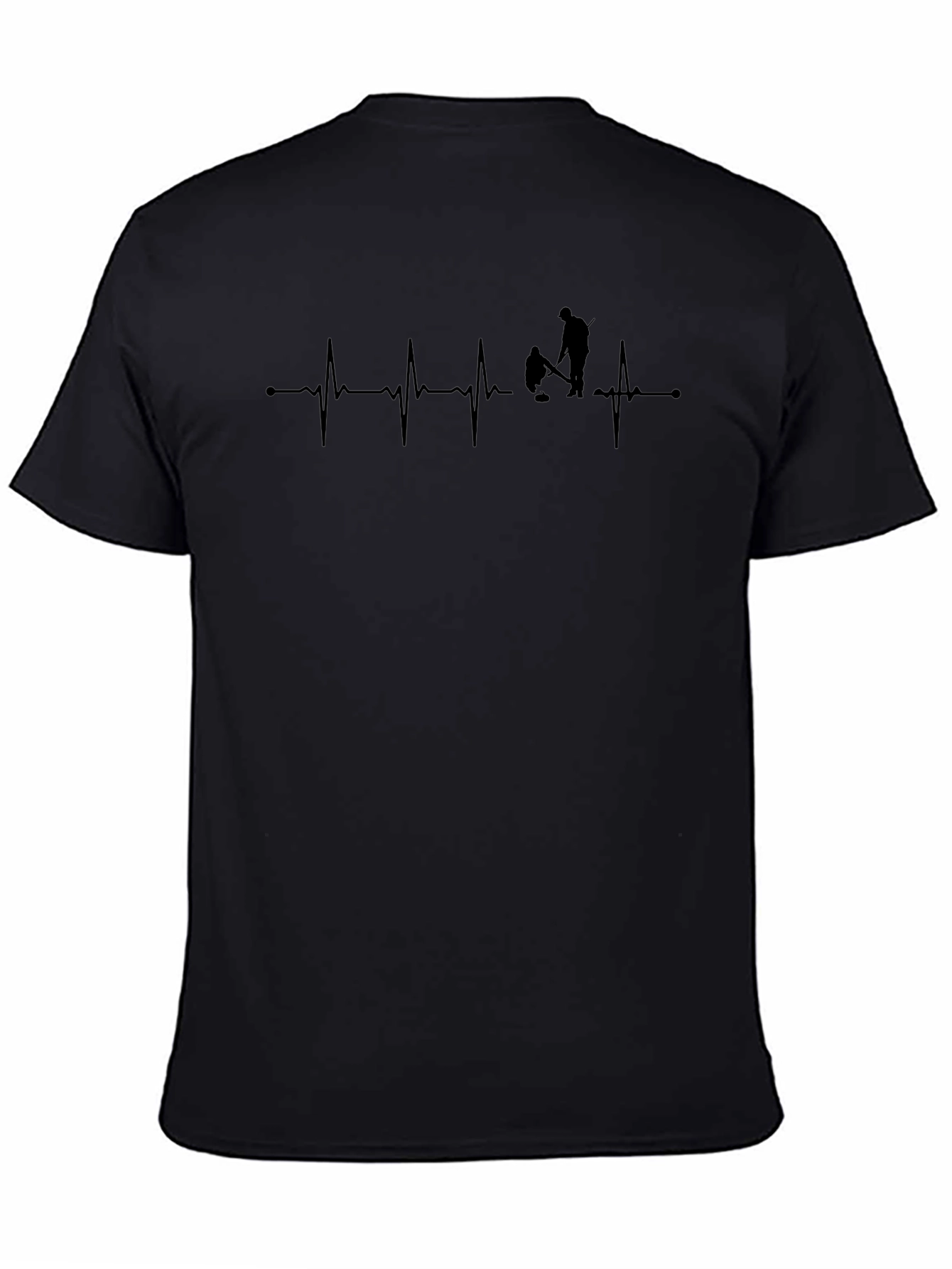 Curling Heartbeat T-Shirt - Black Graphic Tee