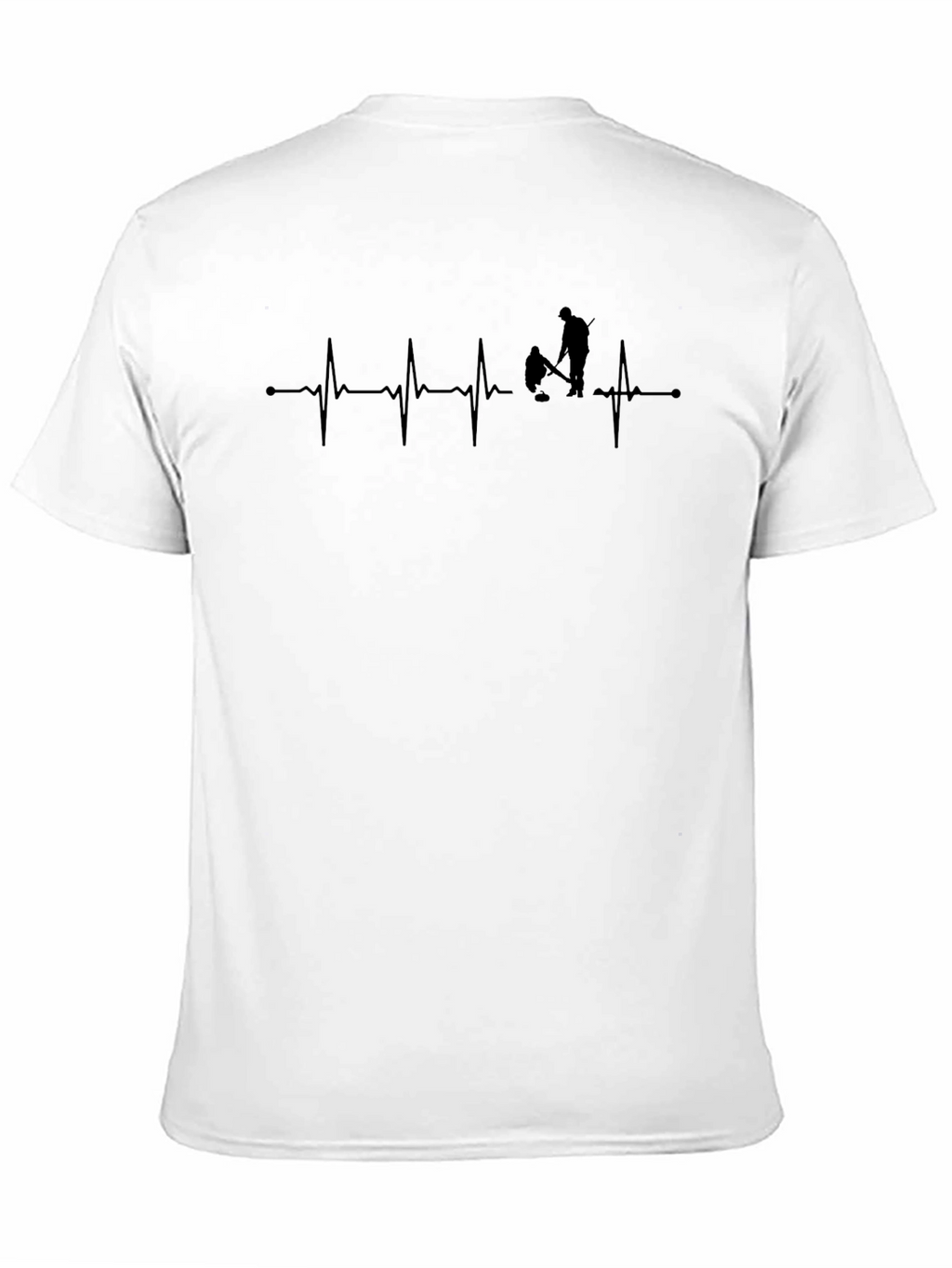 Curling Heartbeat T-Shirt - Black Graphic Tee
