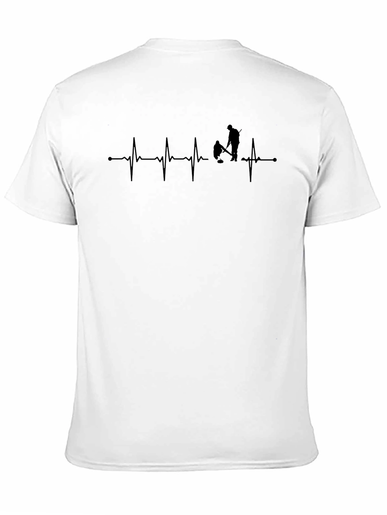 Curling Heartbeat T-Shirt - Black Graphic Tee