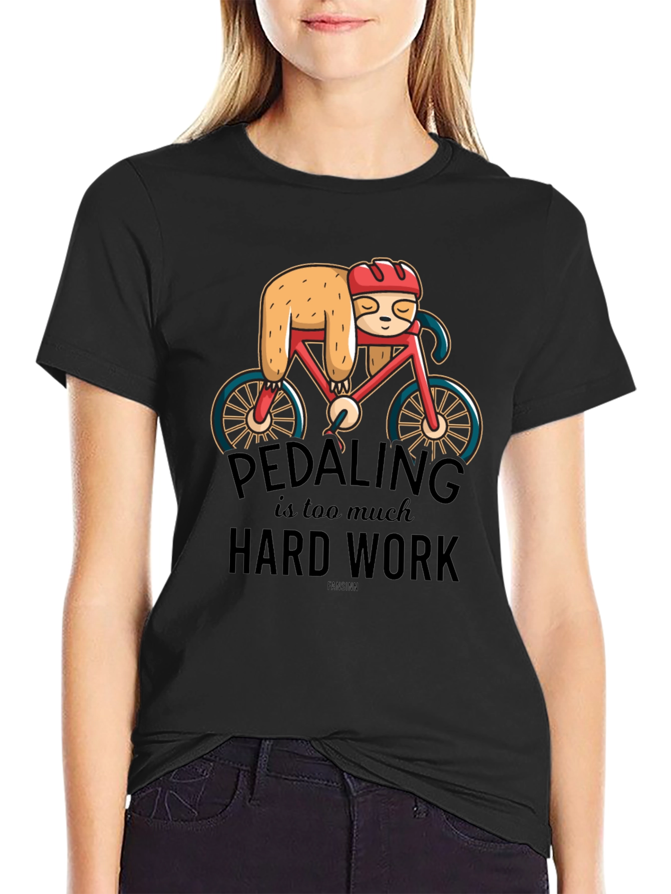 Sloth on Bike T-Shirt - Pedaling is Too Much Hard Work